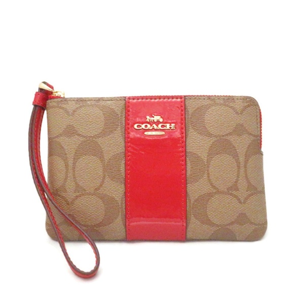 Coach Handbags - Coach Corner Zip Wristlet, True Red